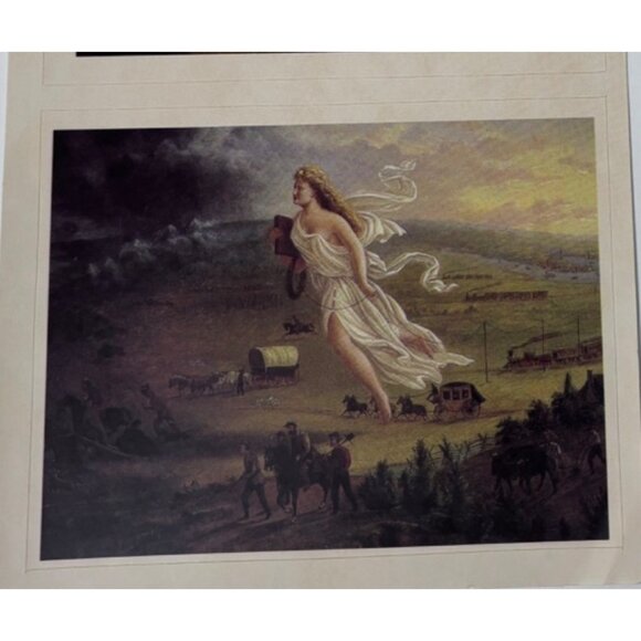 Vintage Art Prints Sticker Depicting Classic Western Scenes Native American - Picture 3 of 3